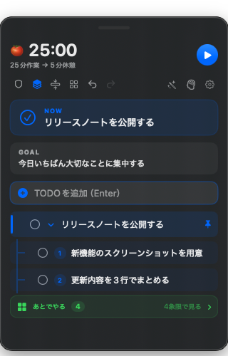4象限を閉じたFocusPin
